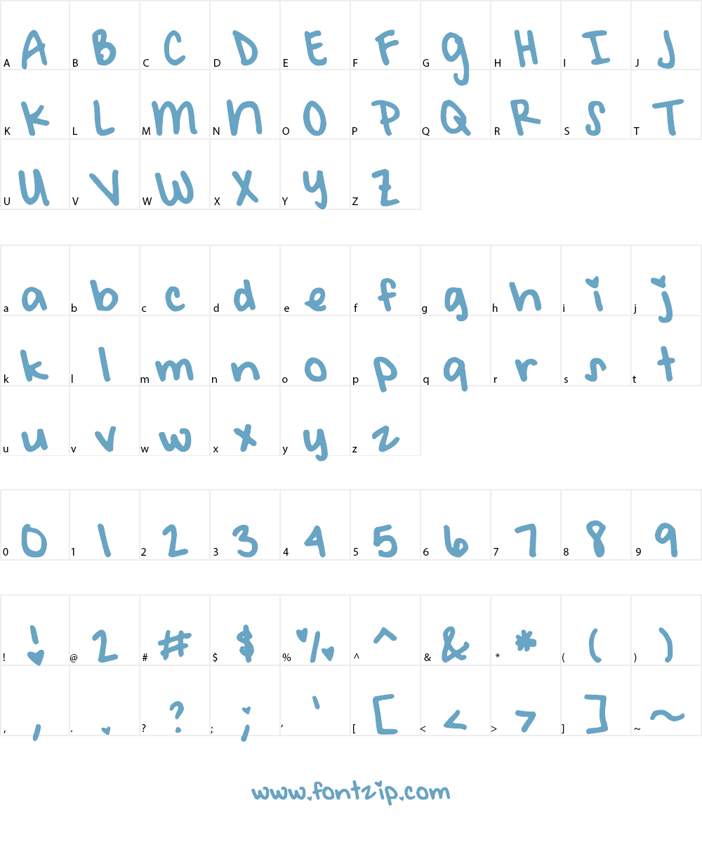 DJB Meet Me at My Locker Font Character